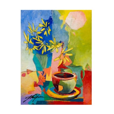 Yuval Wolfson 'Morning Coffee And Dasies III' Canvas Art,18x24